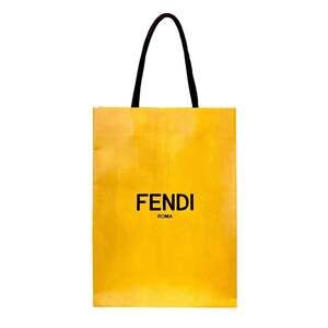 Fendi Roma Designer Shopping Gift Bag Logo Yellow Paper Extra